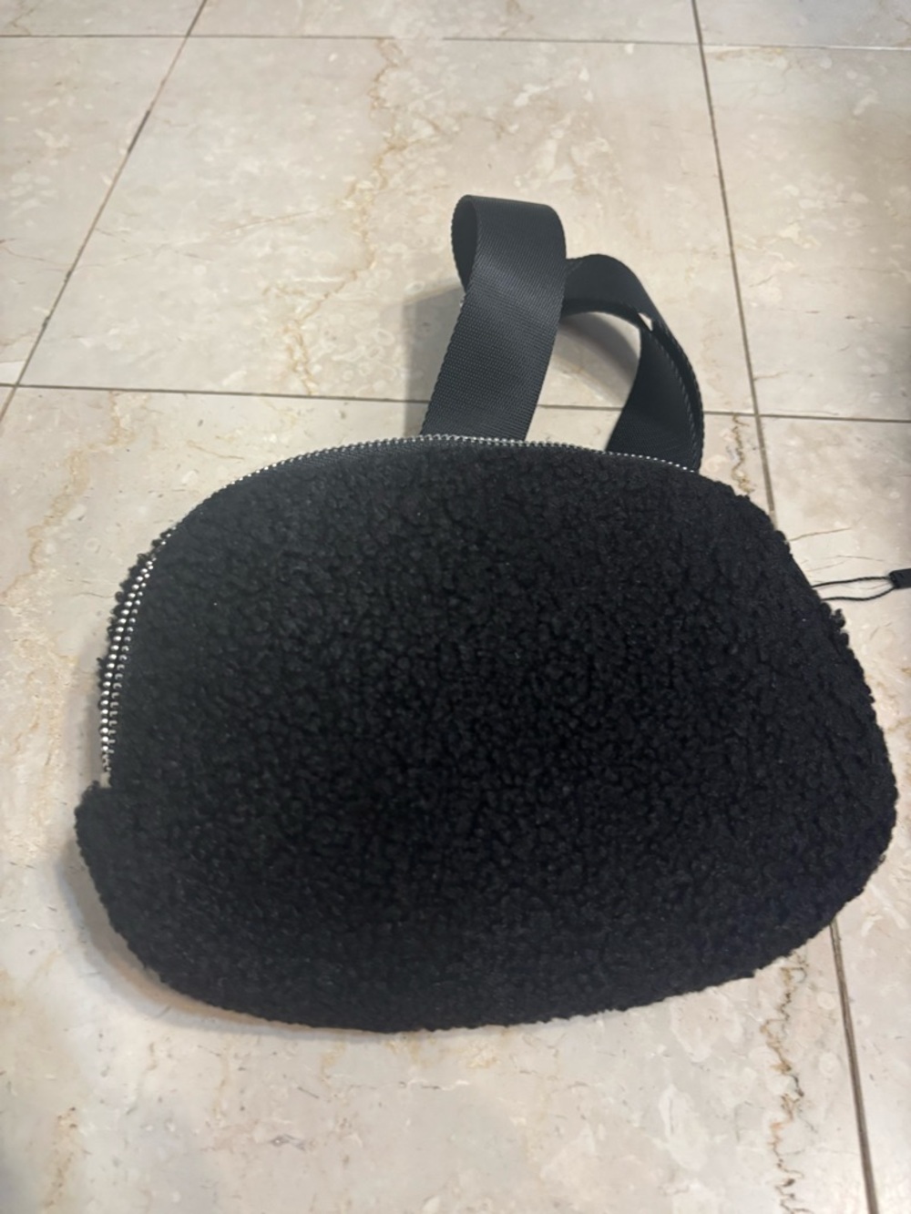 Adidas Black Sherpa Fanny or Crossbody Sling Bag - Minimal Women's belt Bag
